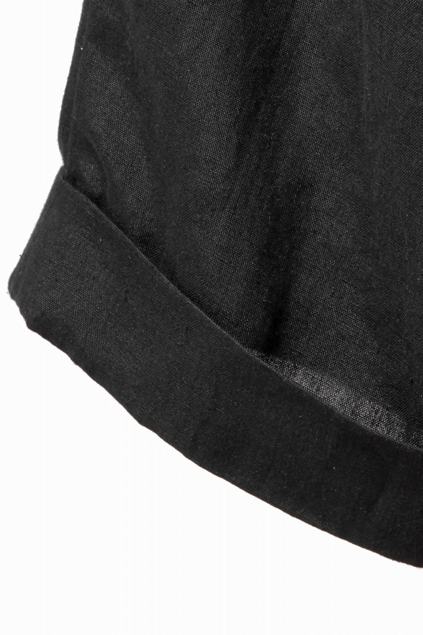 sus-sous cinematic trousers / 1/4 linen sheeting (BLACK)