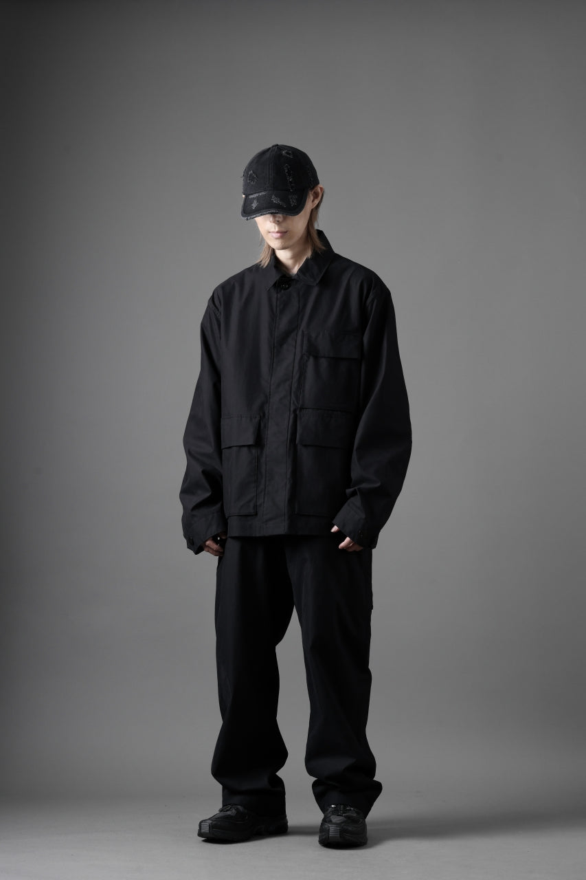 Ten c CHINO TROUSERS / PIECE DYED CONYPE MICRO-FIBER (BLACK)