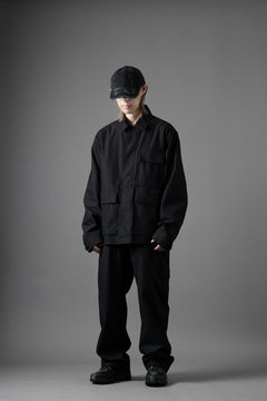 画像をギャラリービューアに読み込む, Ten c MIDLAYER FIELD JACKET / PIECE DYED CONYPE MICRO-FIBER (BLACK)