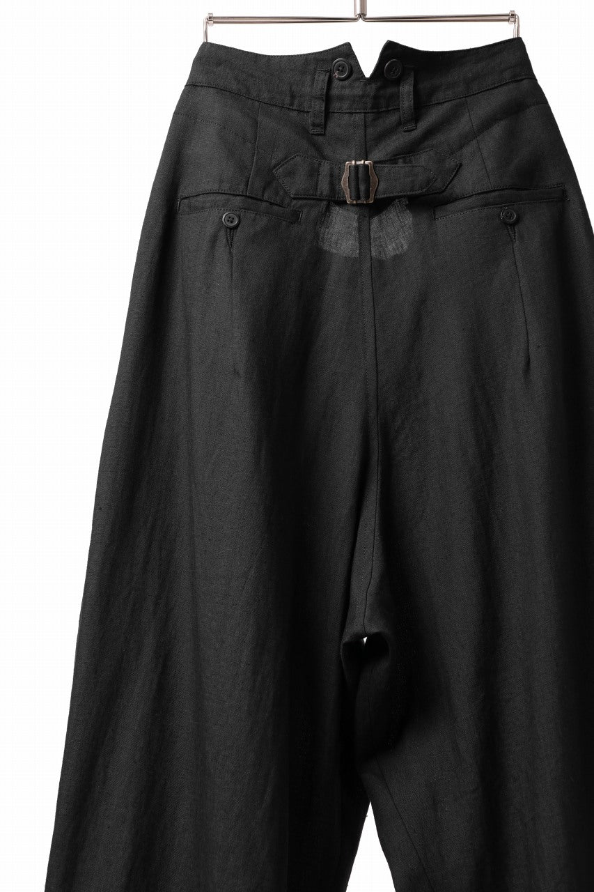 sus-sous cinematic trousers / 1/4 linen seating (BLACK)