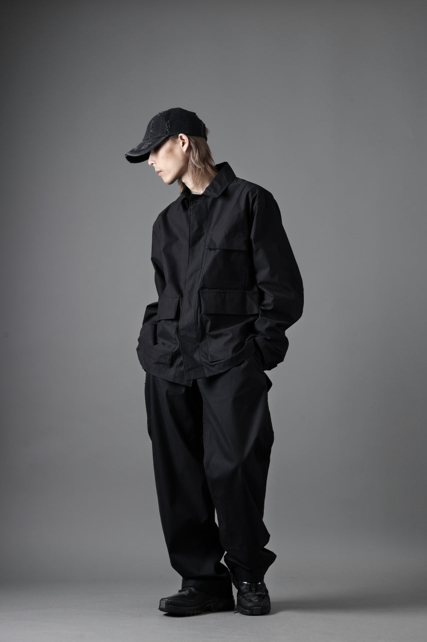 Ten c CHINO TROUSERS / PIECE DYED CONYPE MICRO-FIBER (BLACK)