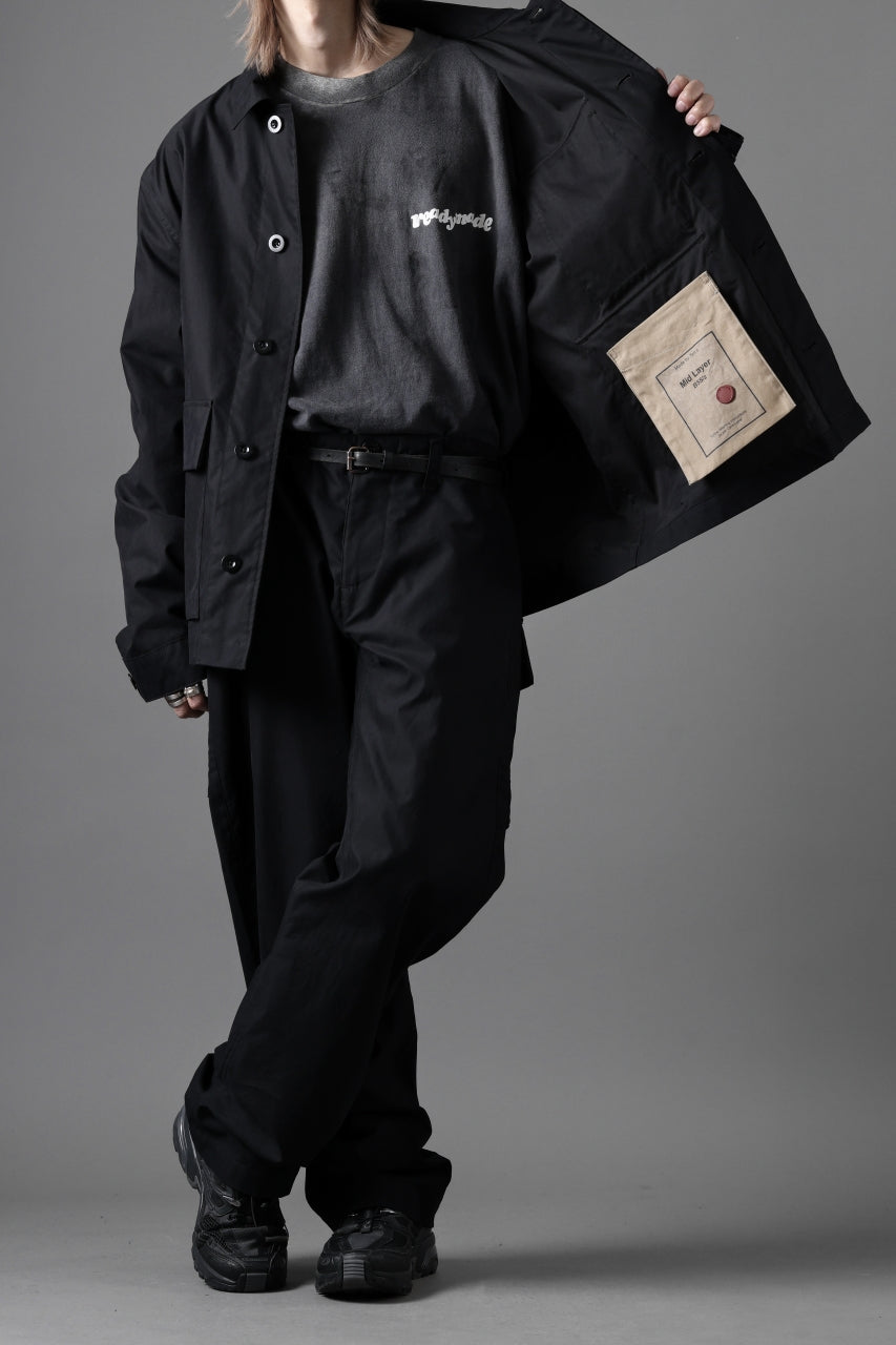 画像をギャラリービューアに読み込む, Ten c MIDLAYER FIELD JACKET / PIECE DYED CONYPE MICRO-FIBER (BLACK)