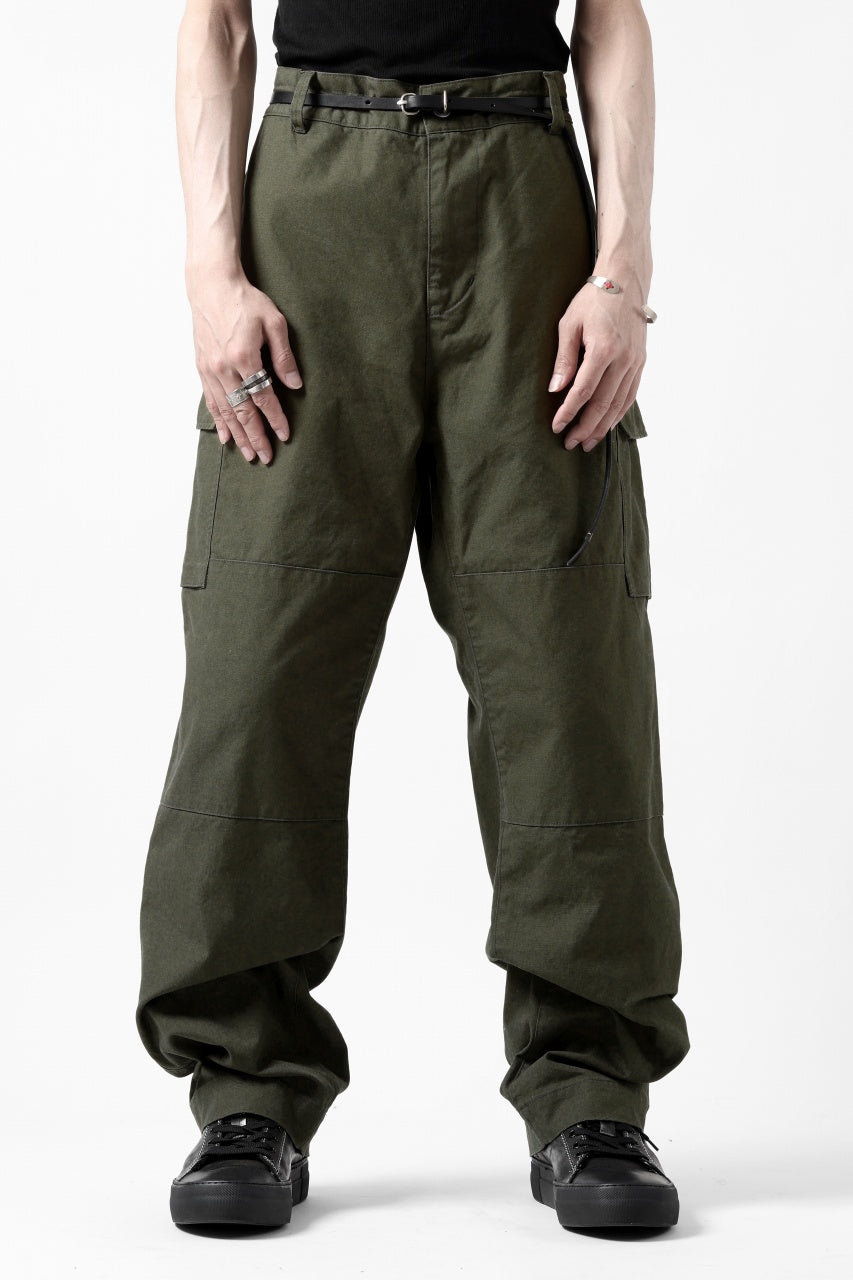 Load image into Gallery viewer, N/07 CARGO POCKET TROUSERS / 30/2 DRY FINISH DUCK (OLIVE)