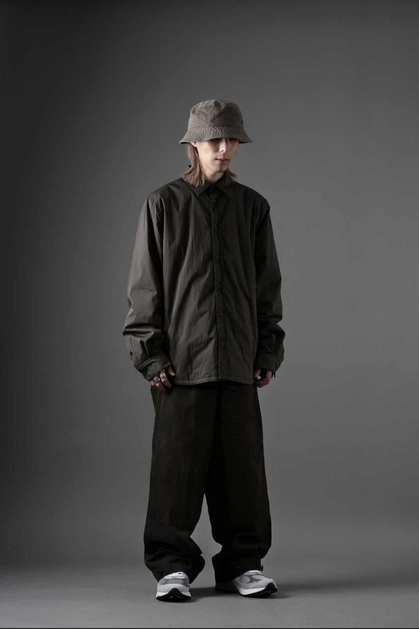 Ten c PADDED SHIRT / PIECE DYED COTTON/NYLON POPLIN (DARK GREEN)