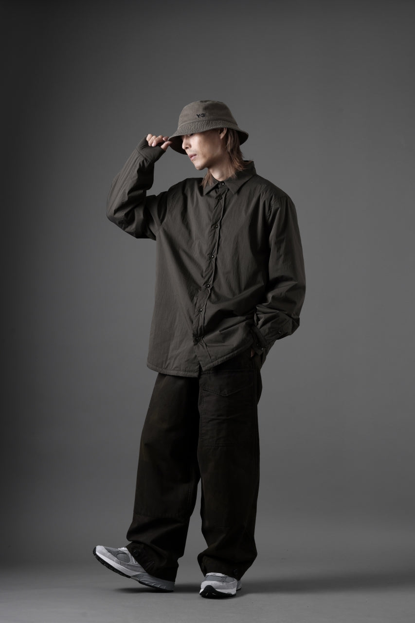 Ten c PADDED SHIRT / PIECE DYED COTTON/NYLON POPLIN (DARK GREEN)