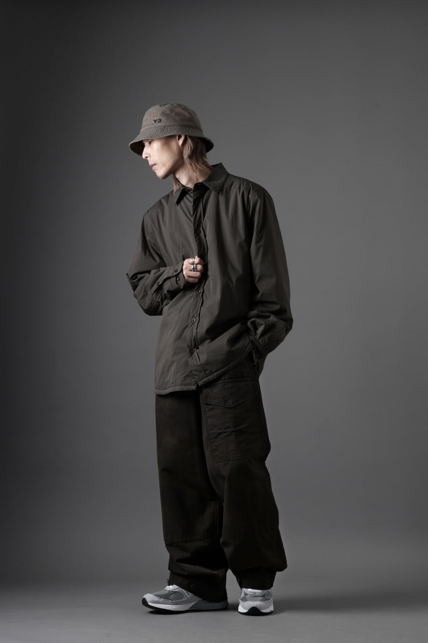 Ten c PADDED SHIRT / PIECE DYED COTTON/NYLON POPLIN (DARK GREEN)