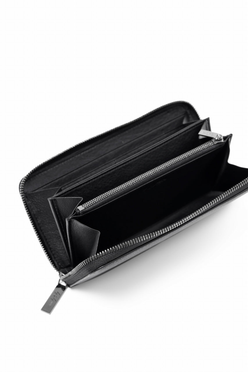 Load image into Gallery viewer, discord Yohji Yamamoto Signature Long Wallet / Shrink Cow Skin Leather (BLACK)