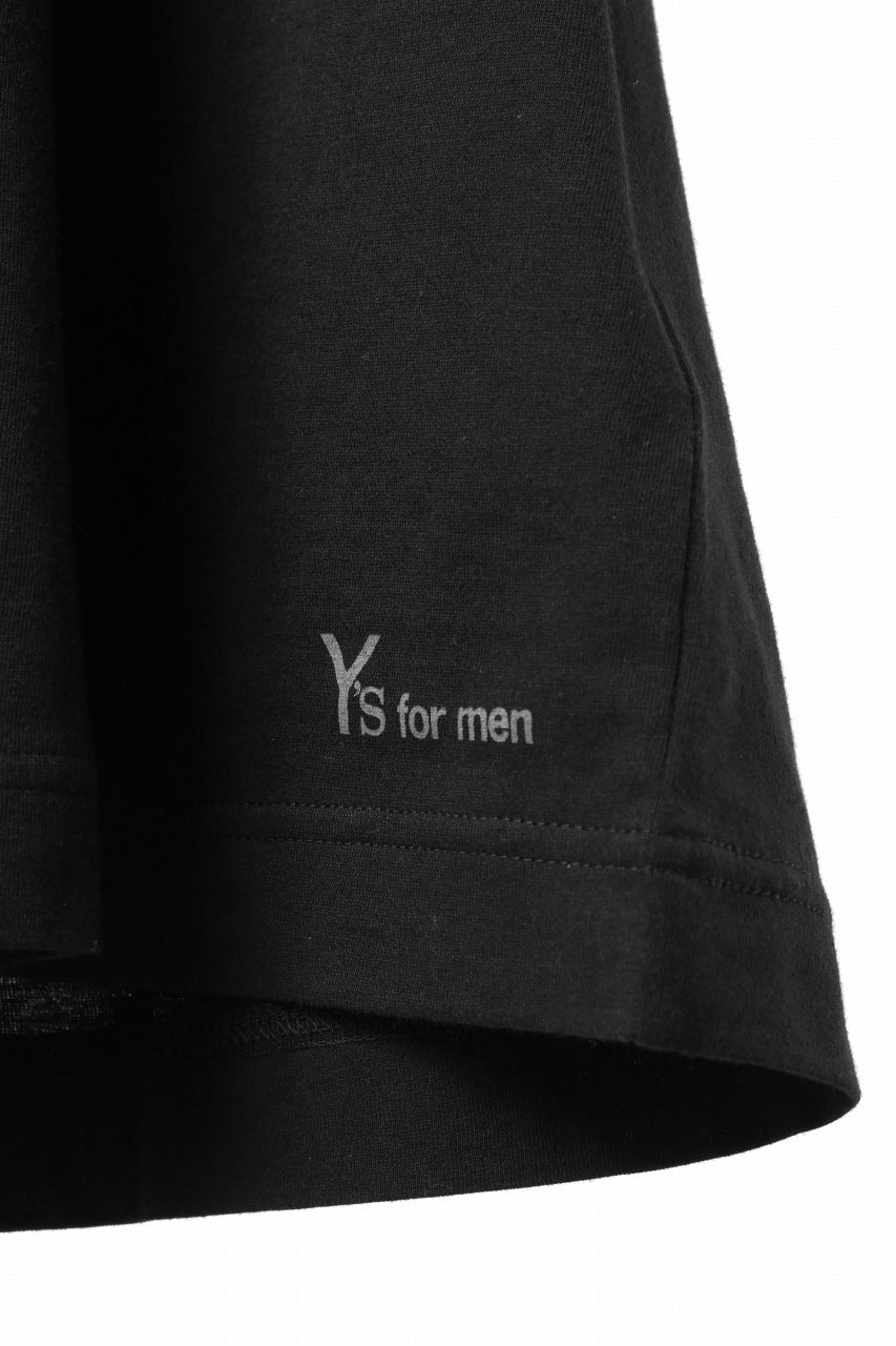 Y's for men LOGO PRINT SHORT SLEEVE T-SHIRTS / 30/1 COMA COTTON (BLACK)