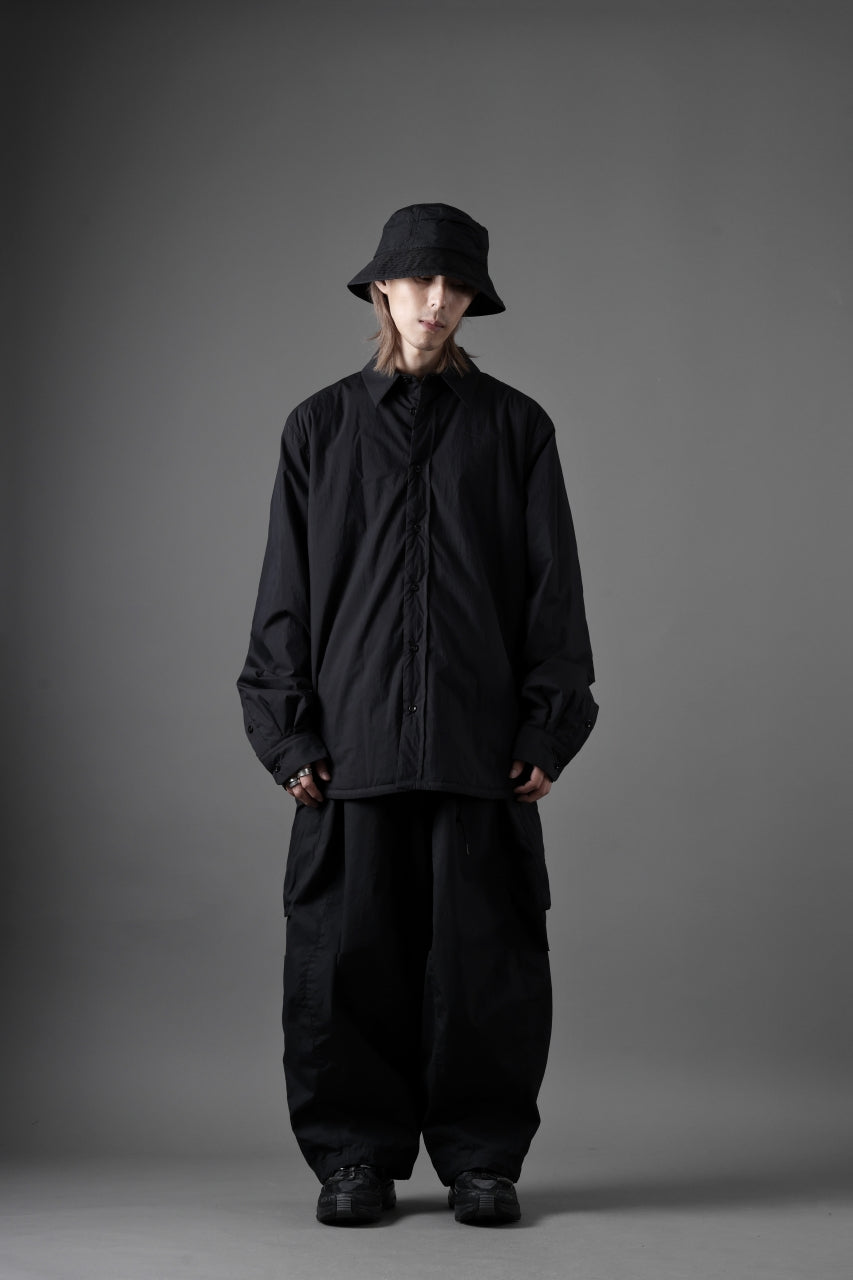 Ten c PADDED SHIRT / PIECE DYED COTTON/NYLON POPLIN (BLACK)