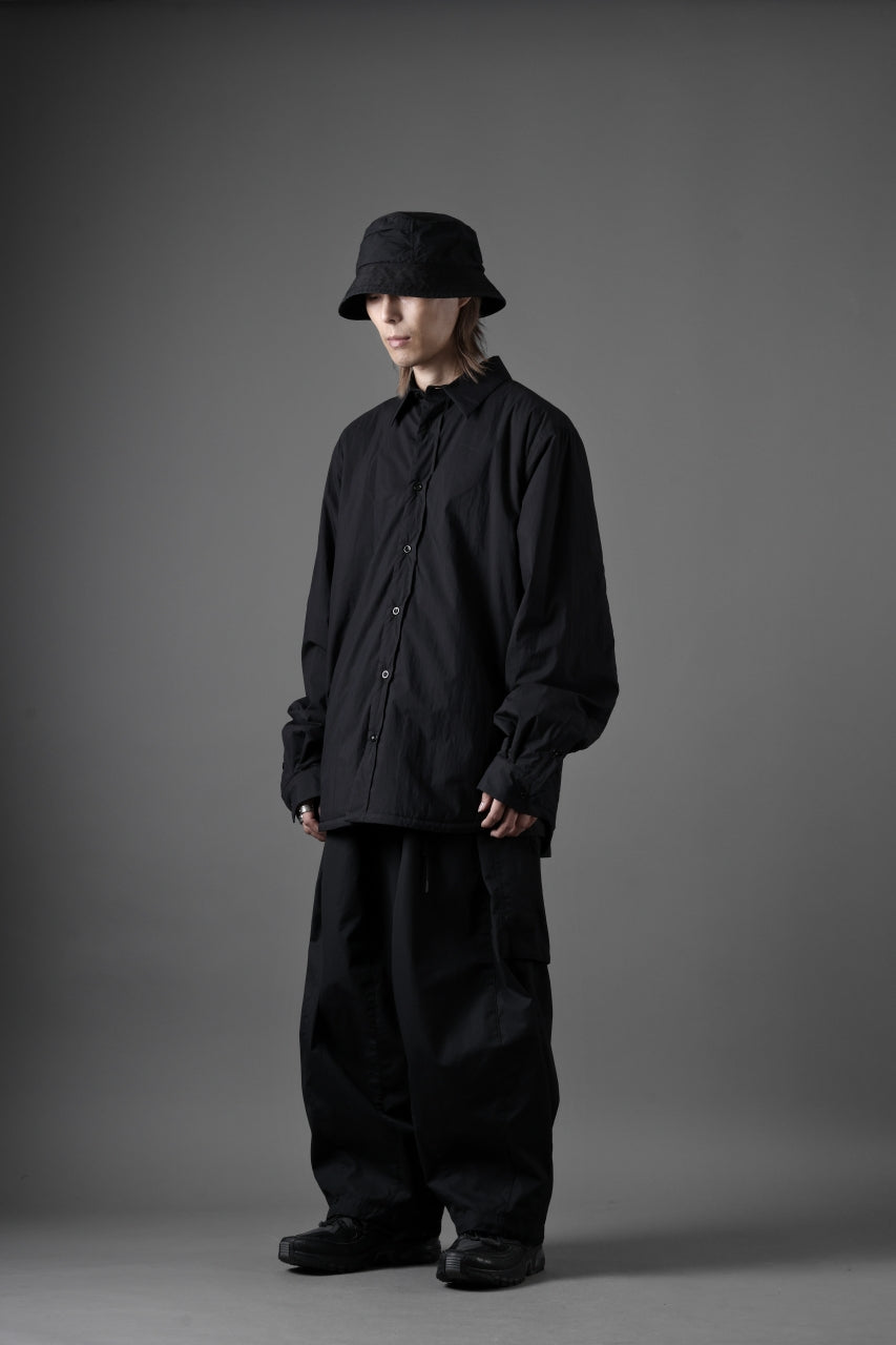 Ten c PADDED SHIRT / PIECE DYED COTTON/NYLON POPLIN (BLACK)