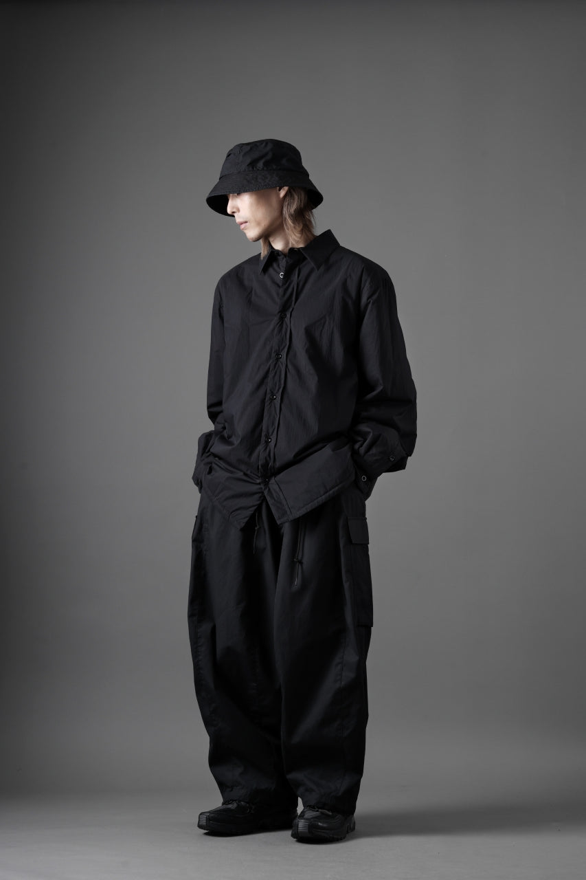 Ten c PADDED SHIRT / PIECE DYED COTTON/NYLON POPLIN (BLACK)