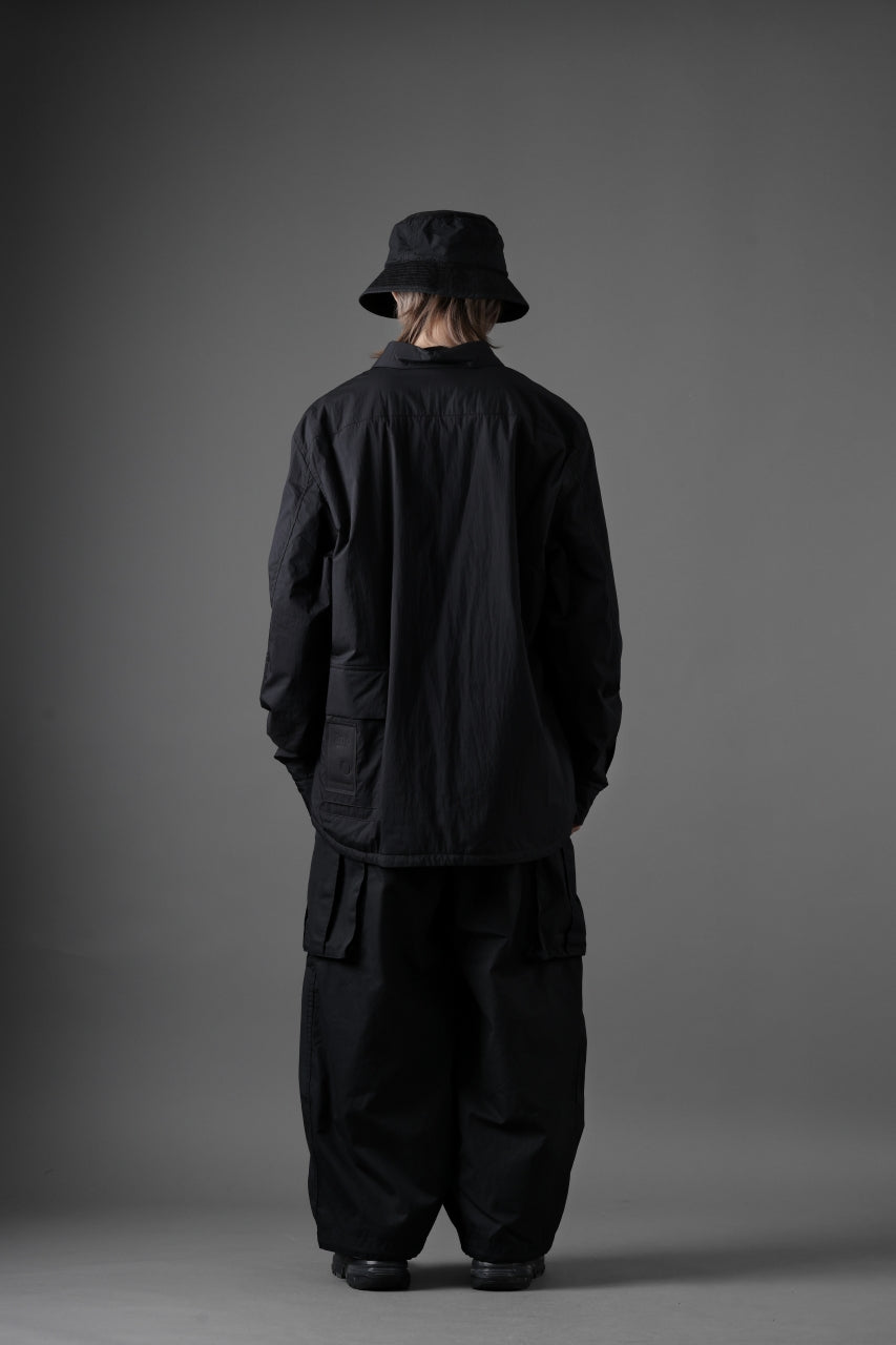 Ten c PADDED SHIRT / PIECE DYED COTTON/NYLON POPLIN (BLACK)