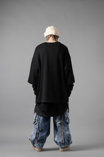 Load image into Gallery viewer, A.F ARTEFACT SIDE ZIP LAYERED PULLOVER / RIB KNIT JERSEY (BLACK)