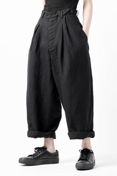 画像をギャラリービューアに読み込む, sus-sous cinematic trousers / 1/4 linen sheeting (BLACK)