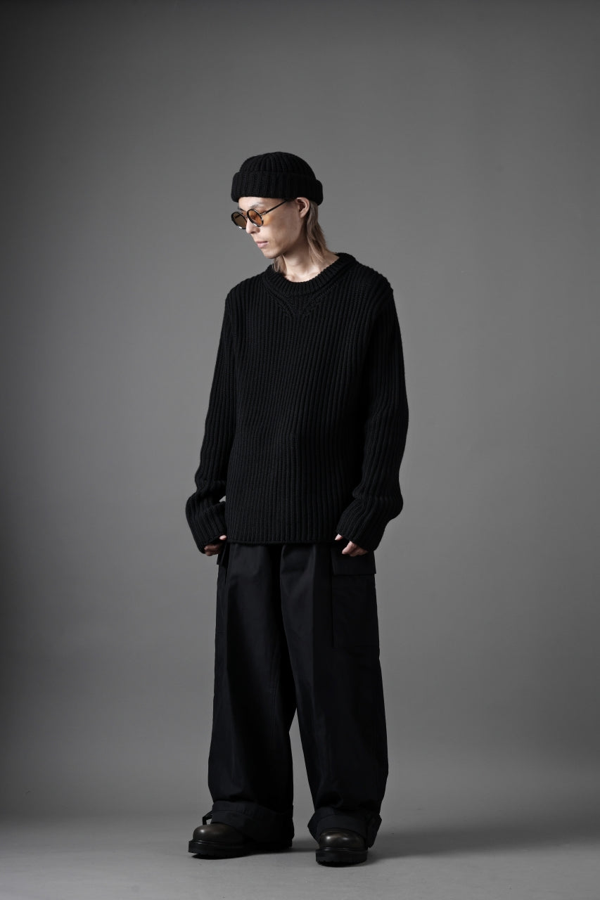 Ten c RIB SWEATER / MERINO WOOL EXTRA FINE (BLACK)