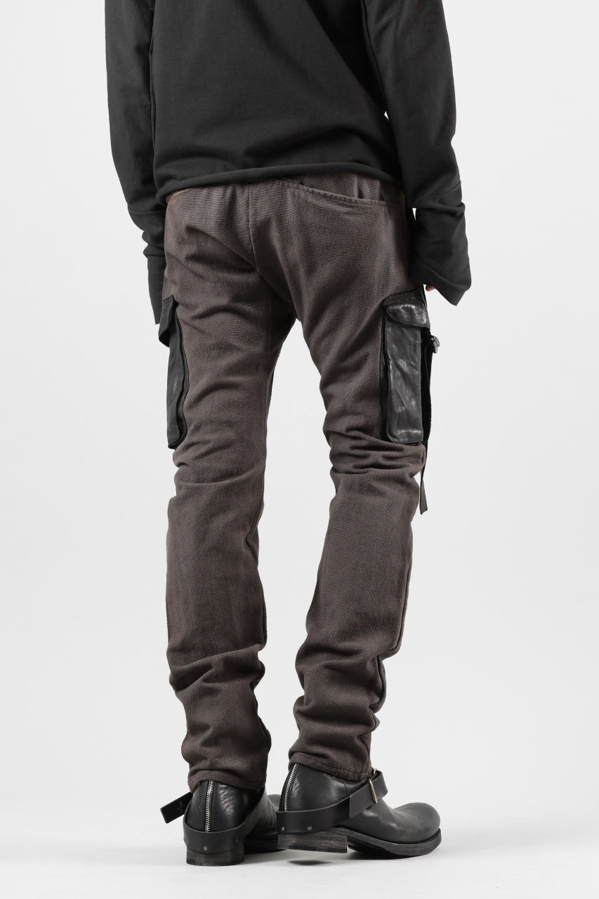 incarnation SLIM ARMY PANTS MP-3 / DYEING CANVAS+HORSE LEATHER (BROWN GRAY)
