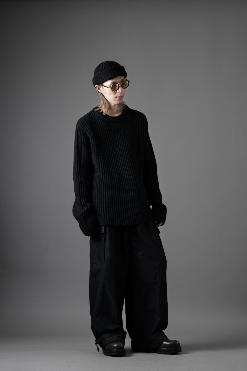 Ten c RIB SWEATER / MERINO WOOL EXTRA FINE (BLACK)