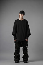 Load image into Gallery viewer, A.F ARTEFACT SIDE ZIP LAYERED PULLOVER / RIB KNIT JERSEY (BLACK)