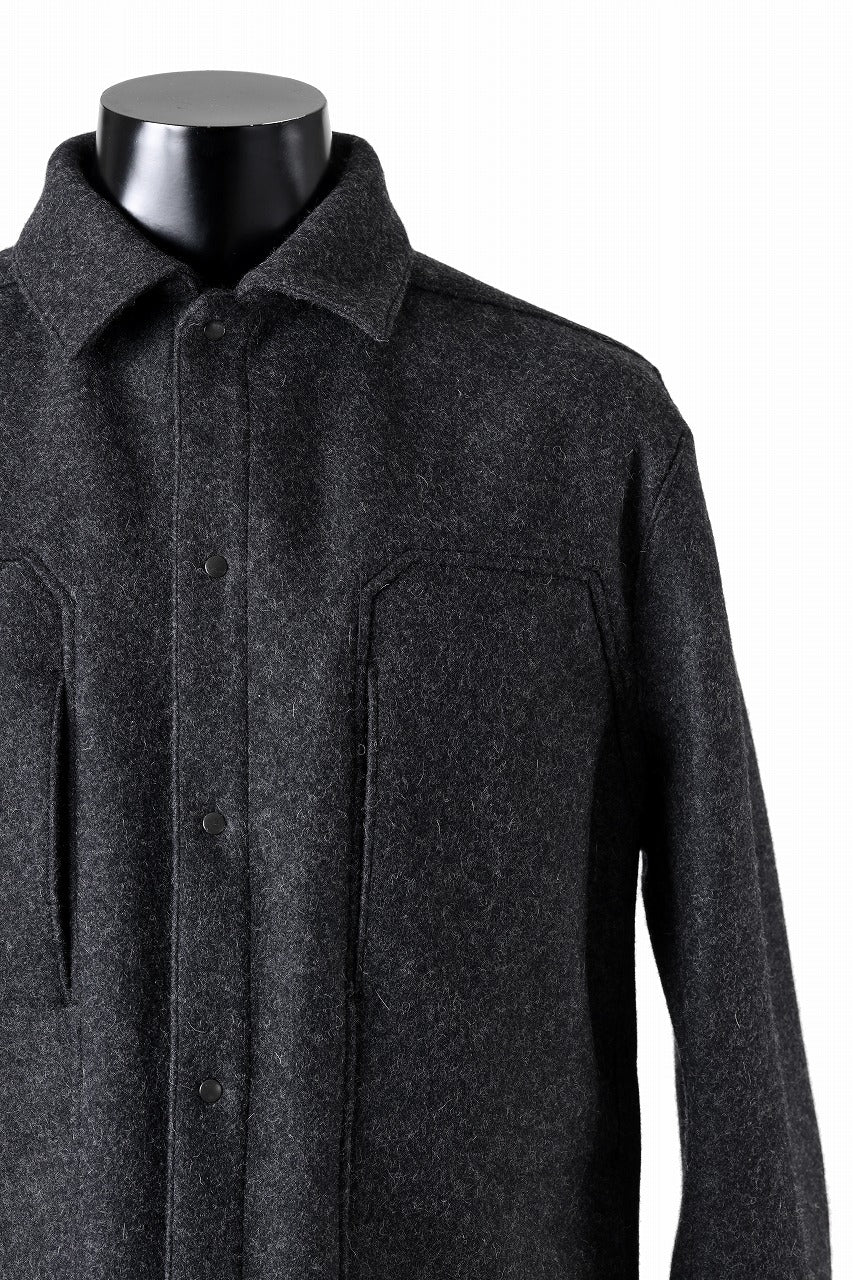 画像をギャラリービューアに読み込む, OPPOSE DUALITY 6 POCKET PANEL WORK JACKET / MELTON WOOL (BLACK)