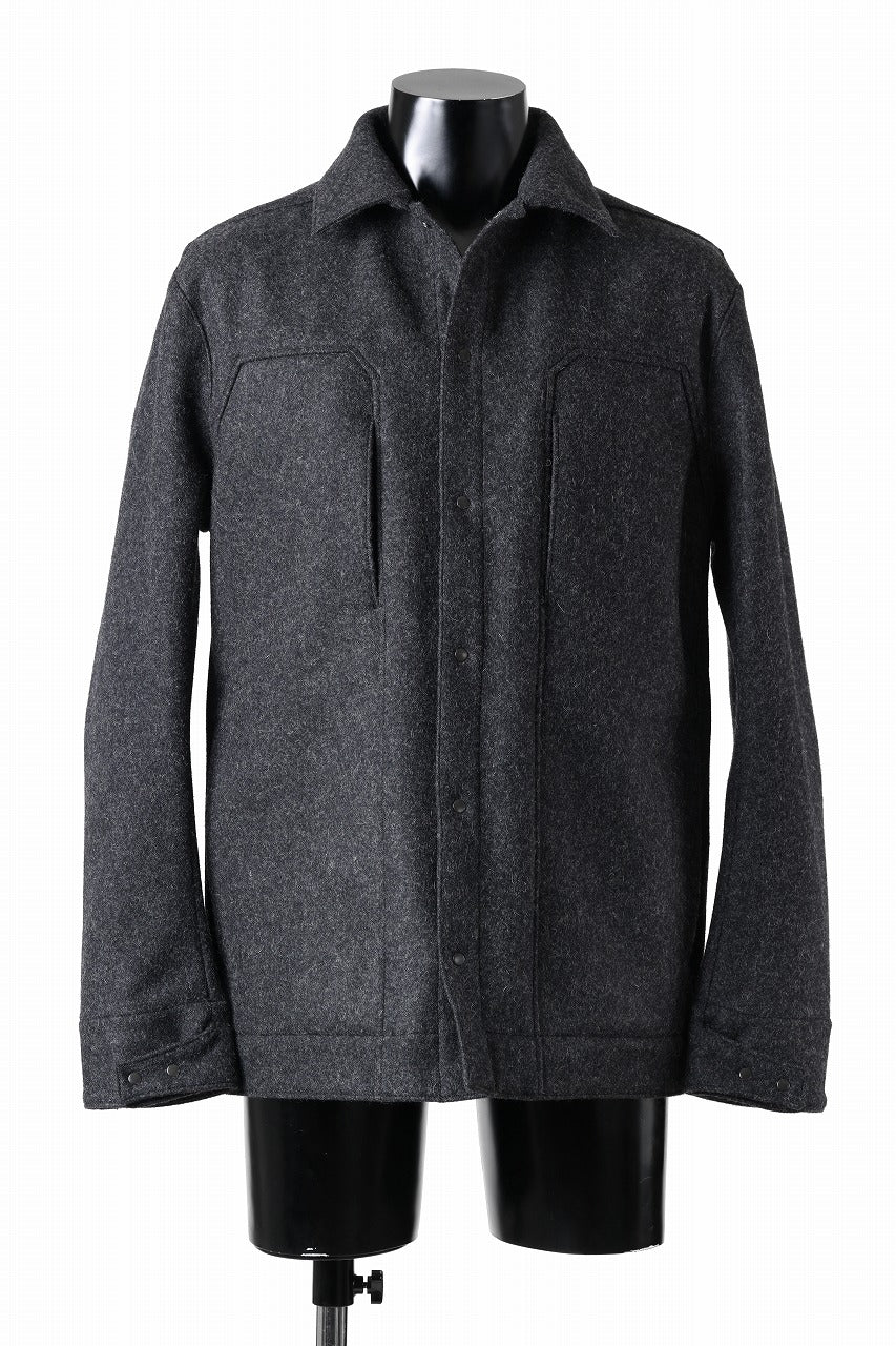 画像をギャラリービューアに読み込む, OPPOSE DUALITY 6 POCKET PANEL WORK JACKET / MELTON WOOL (BLACK)