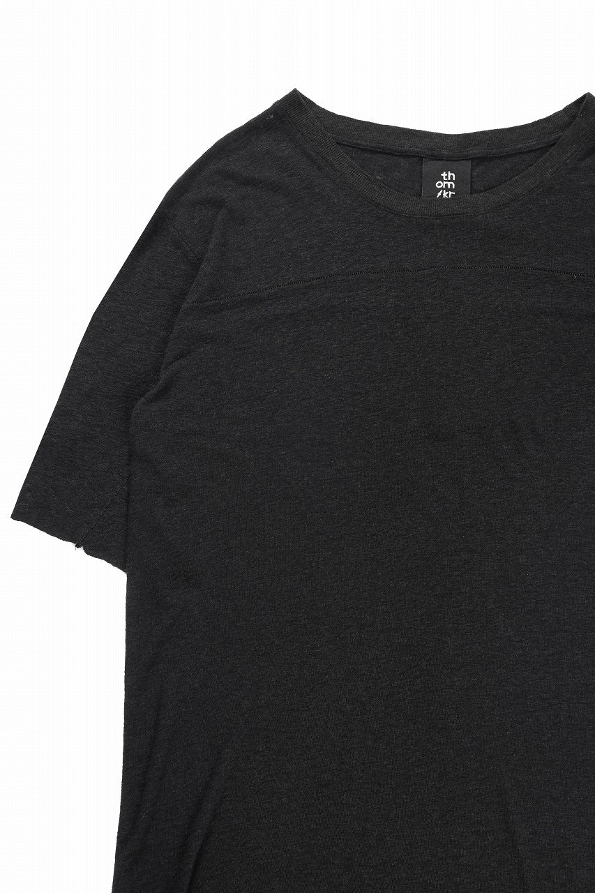 画像をギャラリービューアに読み込む, thom/krom SMOOTH FIT T-SHIRT / VISCOSE LINEN JERSEY (BLACK)