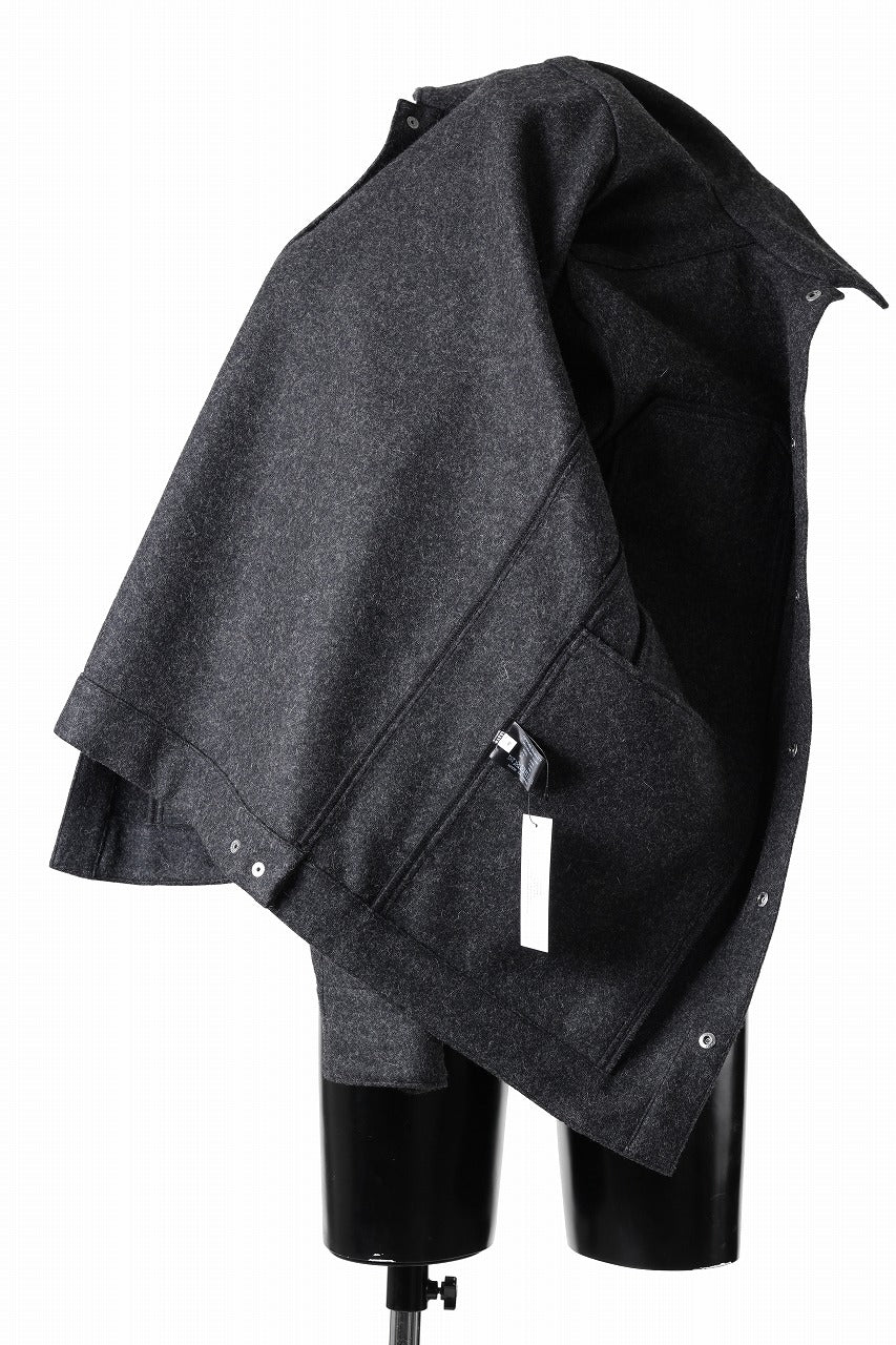 OPPOSE DUALITY 6 POCKET PANEL WORK JACKET / MELTON WOOL (BLACK)