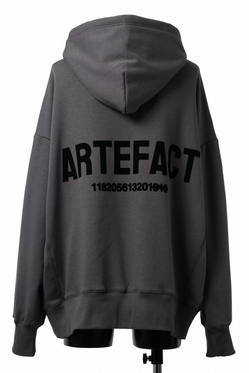 A.F ARTEFACT BOMBERHEAT® BACK LOGO HOODIE (DARK GREY)