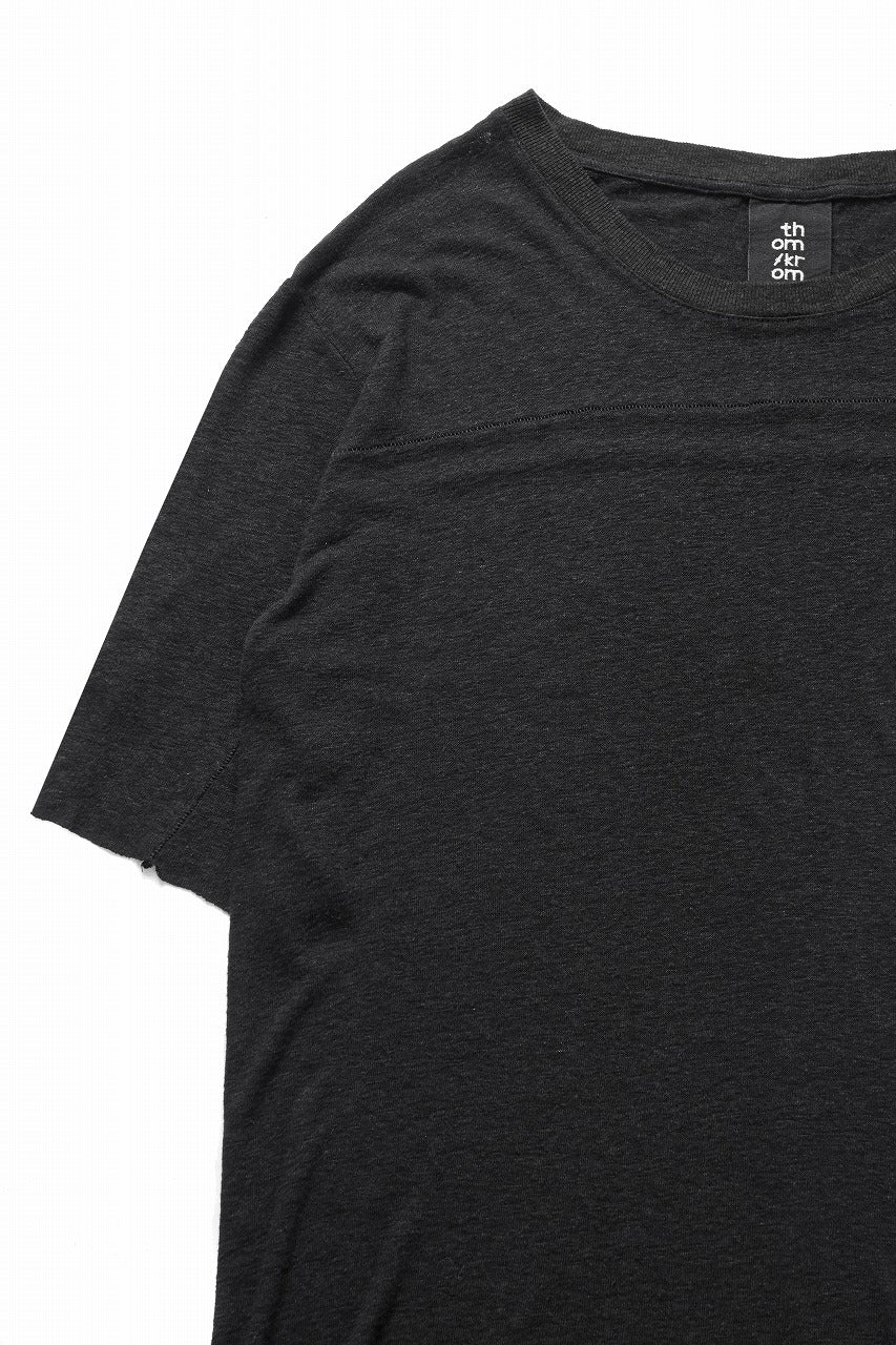 画像をギャラリービューアに読み込む, thom/krom SMOOTH FIT T-SHIRT / VISCOSE LINEN JERSEY (BLACK)