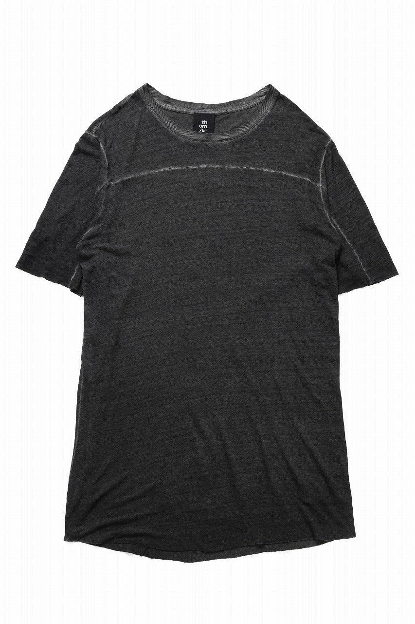 thom/krom SMOOTH FIT T-SHIRT / VISCOSE LINEN JERSEY (BLACK OIL)