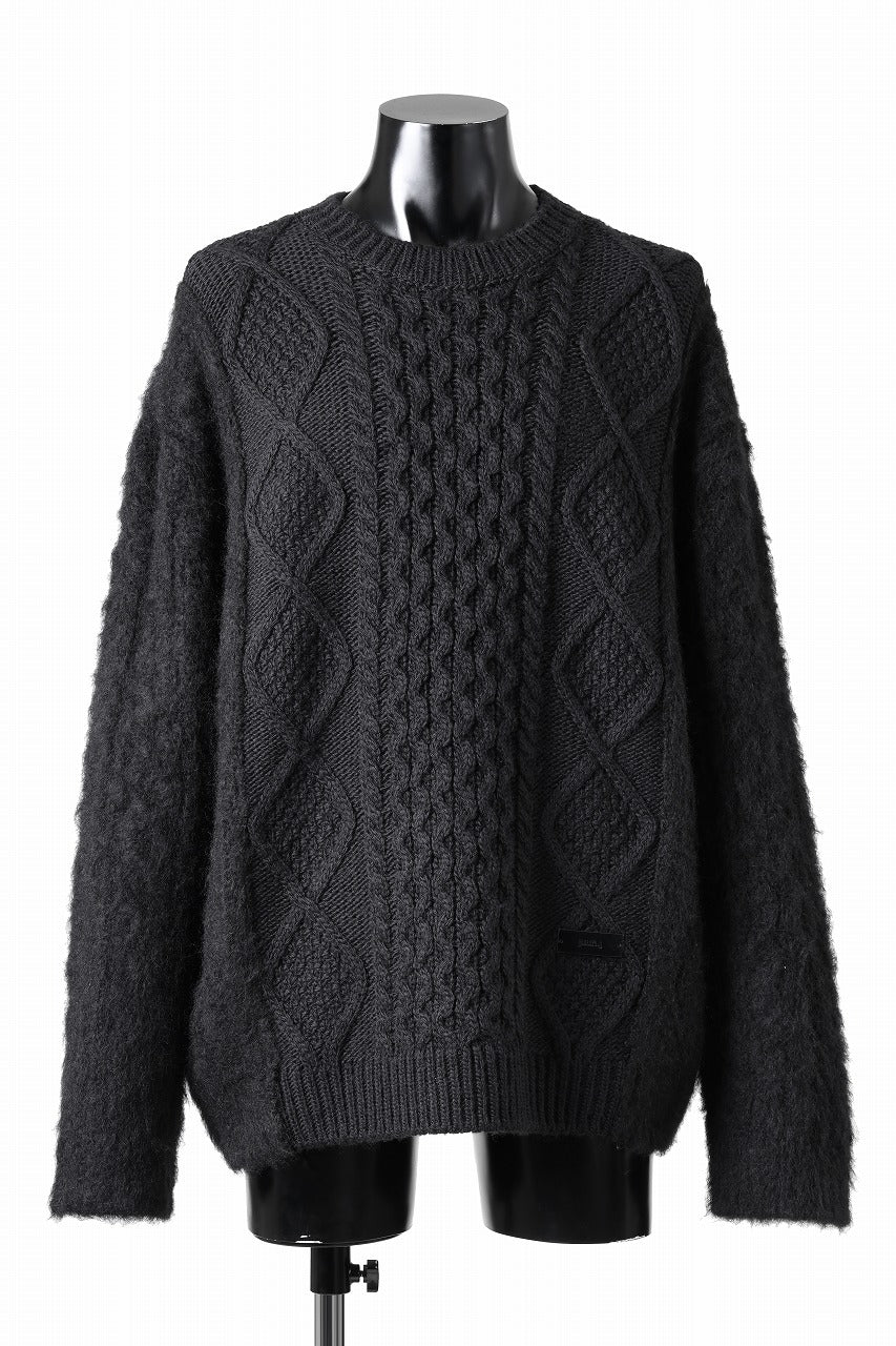 Load image into Gallery viewer, Juun.J Mixed Cabel Sweater (BLACK)