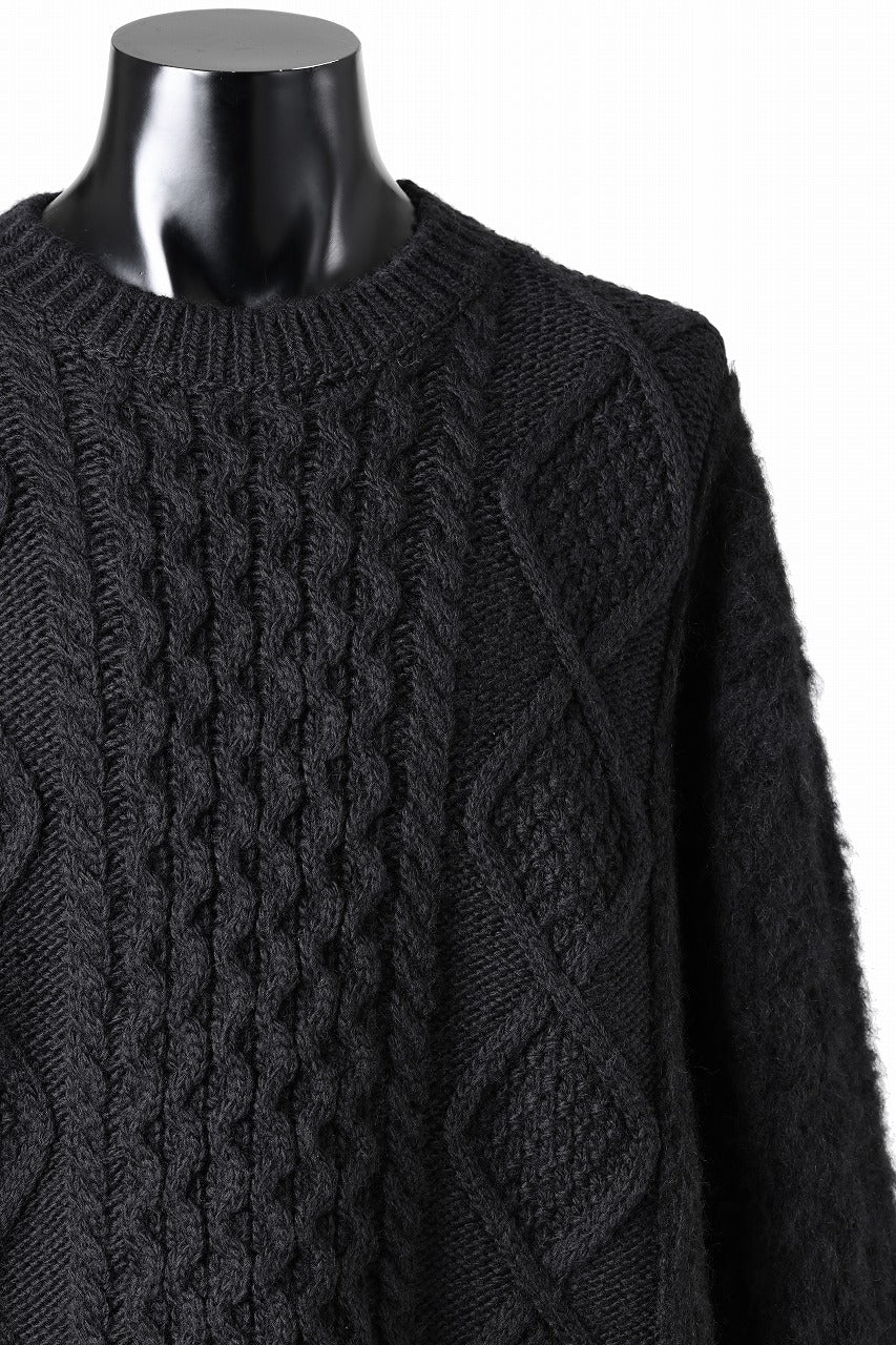 画像をギャラリービューアに読み込む, Juun.J Mixed Cabel Sweater (BLACK)