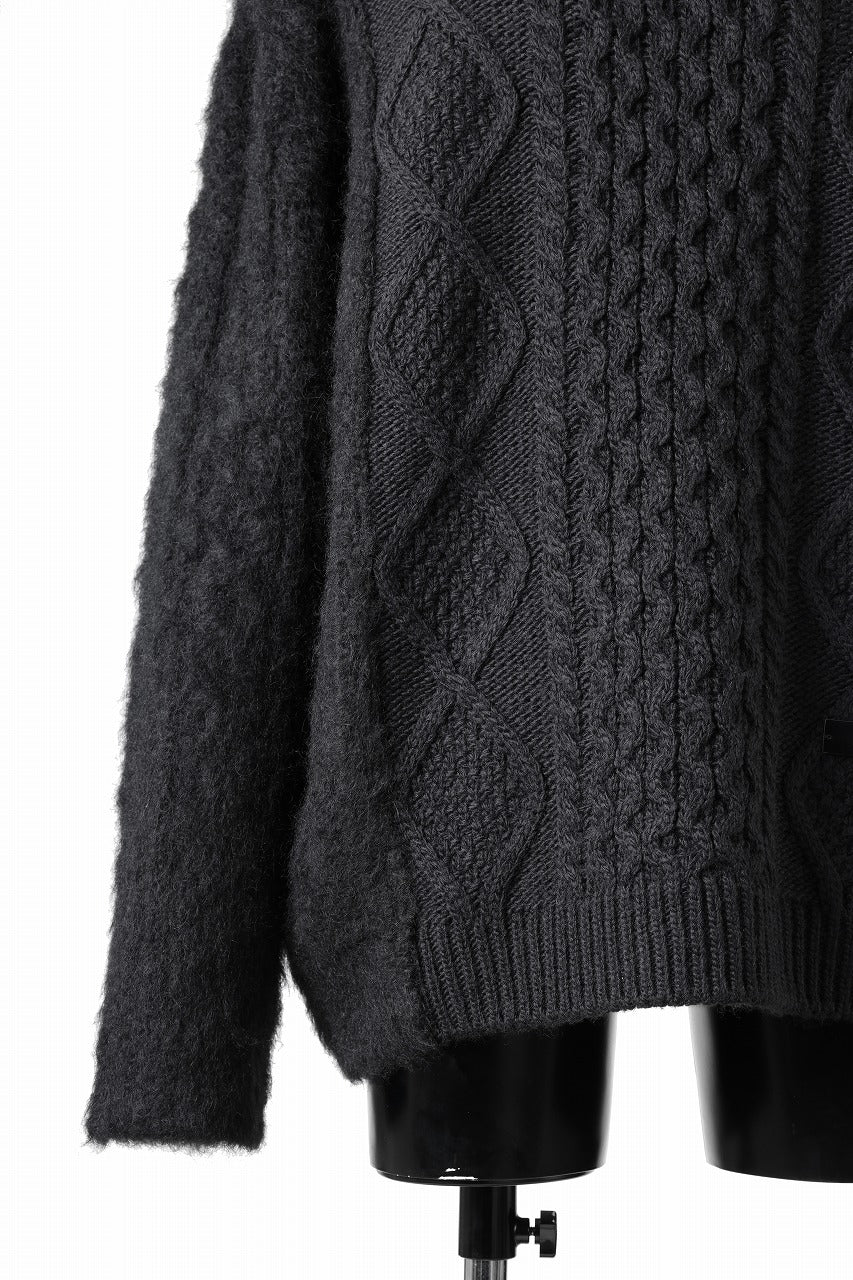 Juun.J Mixed Cabel Sweater (BLACK)