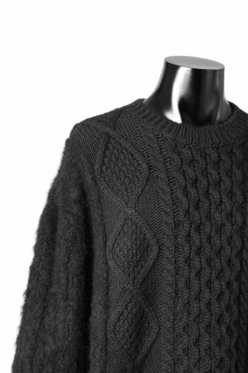 Load image into Gallery viewer, Juun.J Mixed Cabel Sweater (BLACK)