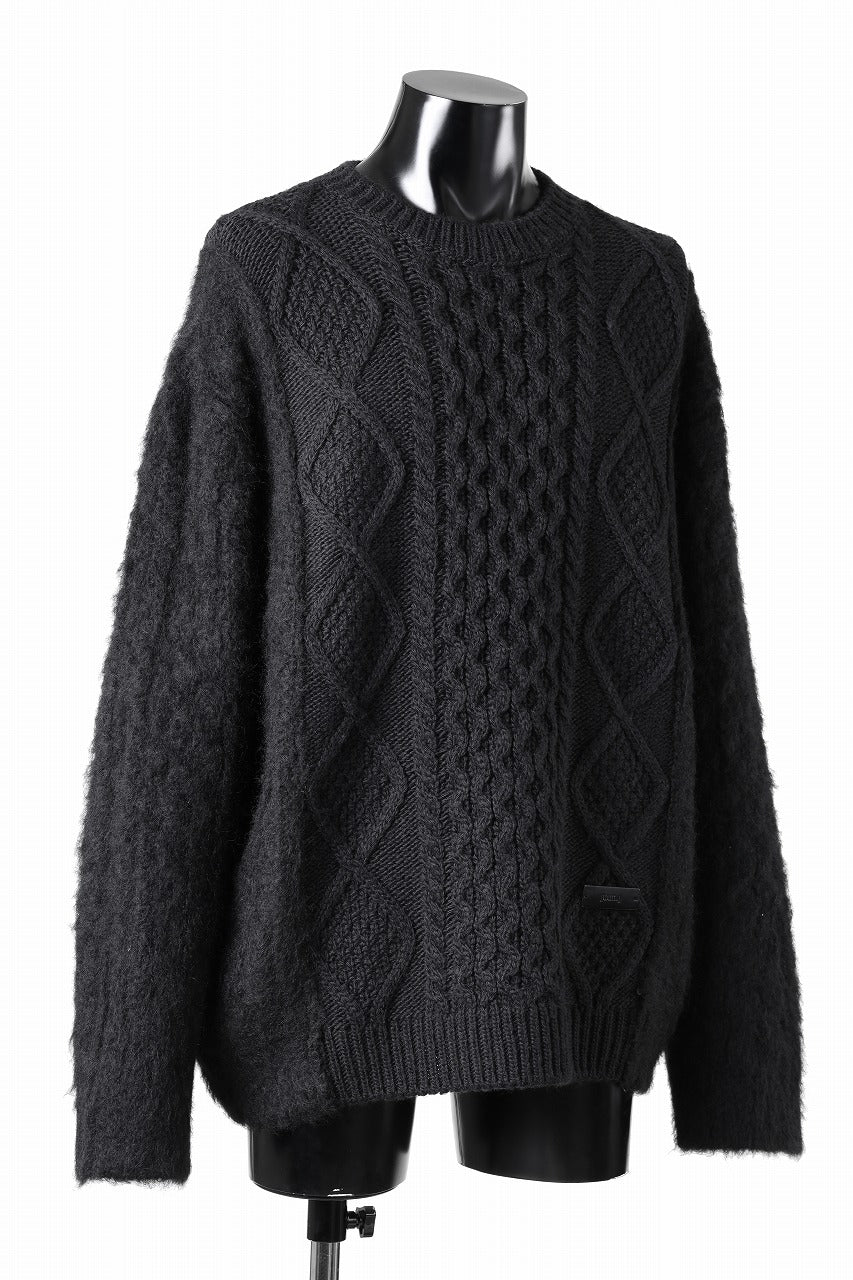 Juun.J Mixed Cabel Sweater (BLACK)