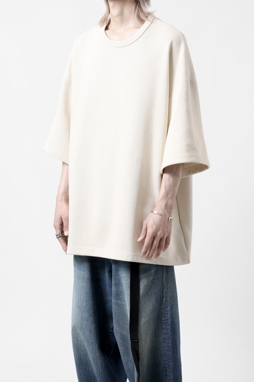 N/07 OVERSIZE TOP / RIBBED CARDBOARD KNIT JERSEY (WHITE)
