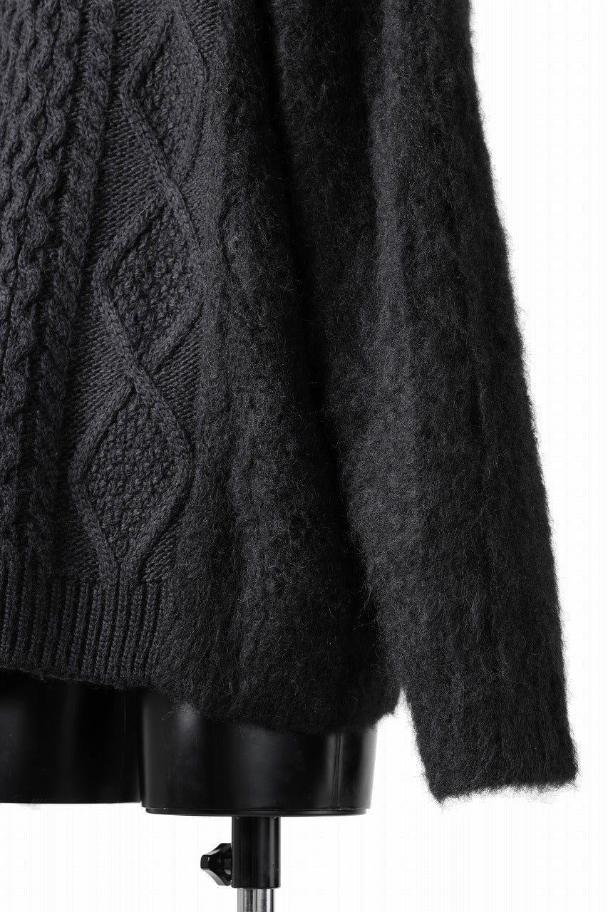 Load image into Gallery viewer, Juun.J Mixed Cabel Sweater (BLACK)