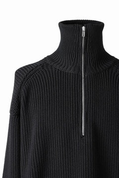 画像をギャラリービューアに読み込む, Juun.J Half Zip-up Pullover Sweater (BLACK)