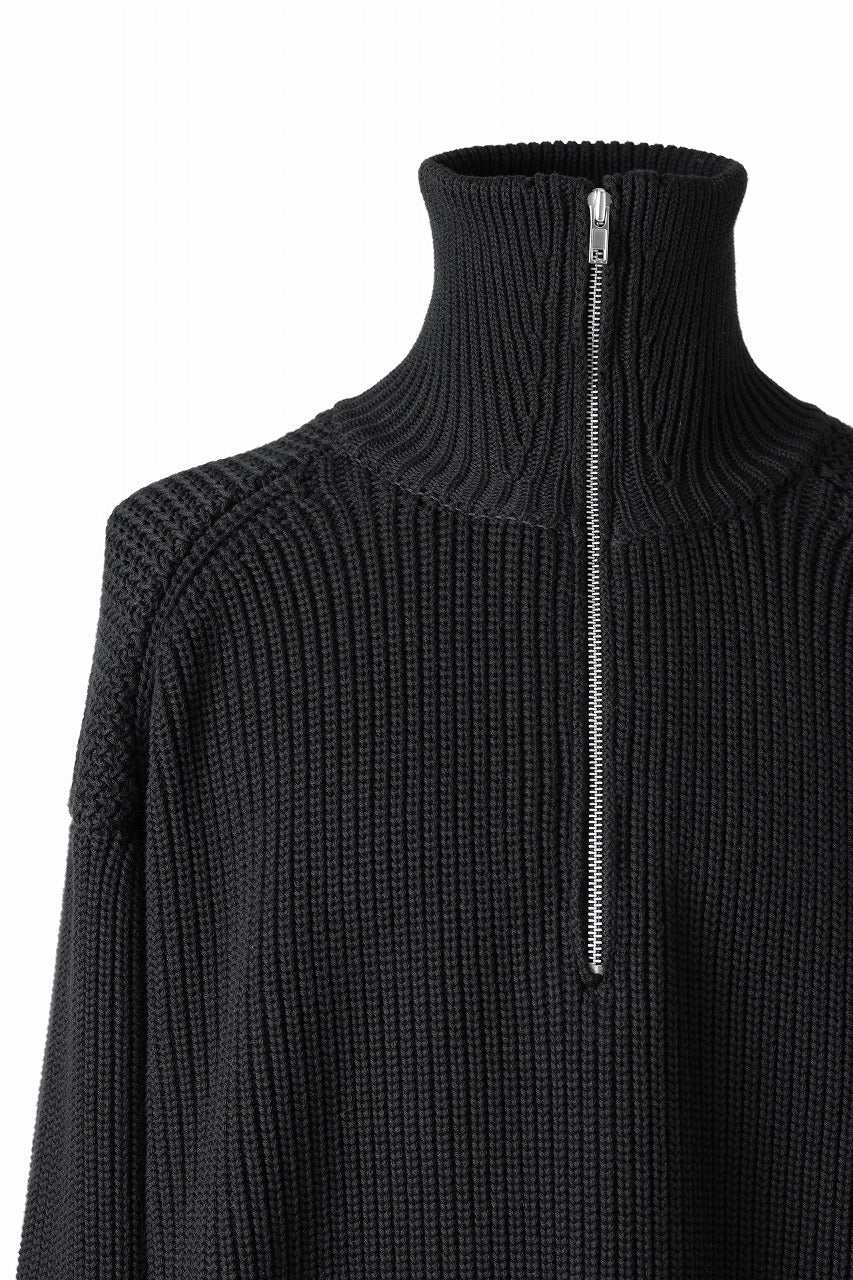 Load image into Gallery viewer, Juun.J Half Zip-up Pullover Sweater (BLACK)