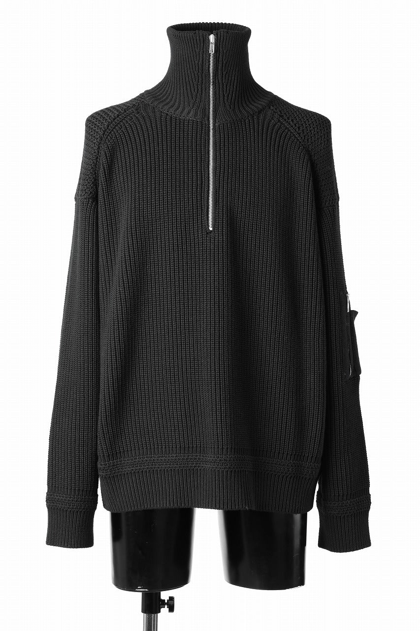 Juun.J Half Zip-up Pullover Sweater (BLACK)