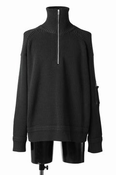 画像をギャラリービューアに読み込む, Juun.J Half Zip-up Pullover Sweater (BLACK)