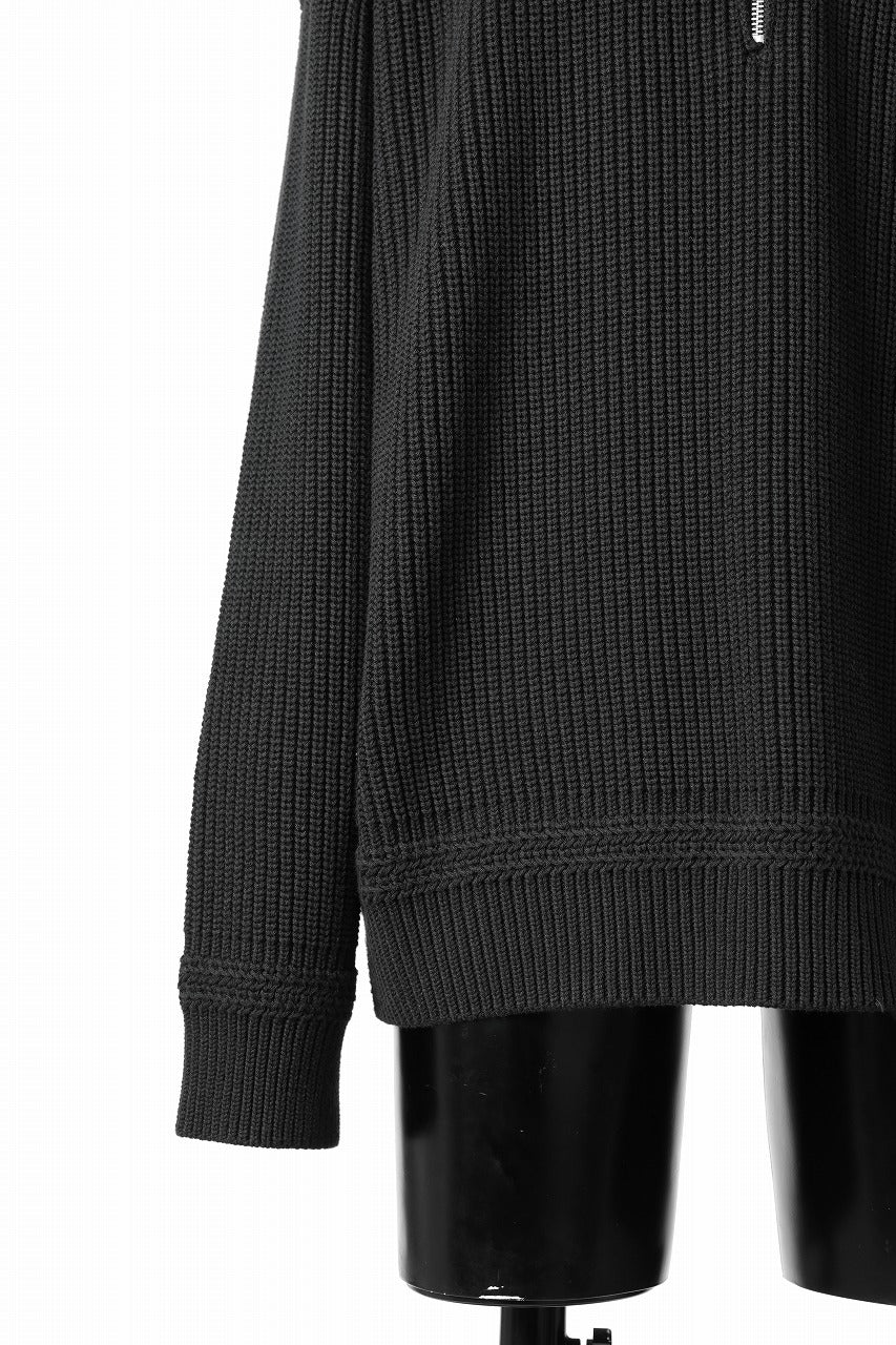 Load image into Gallery viewer, Juun.J Half Zip-up Pullover Sweater (BLACK)