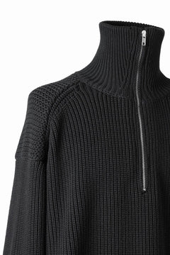 画像をギャラリービューアに読み込む, Juun.J Half Zip-up Pullover Sweater (BLACK)