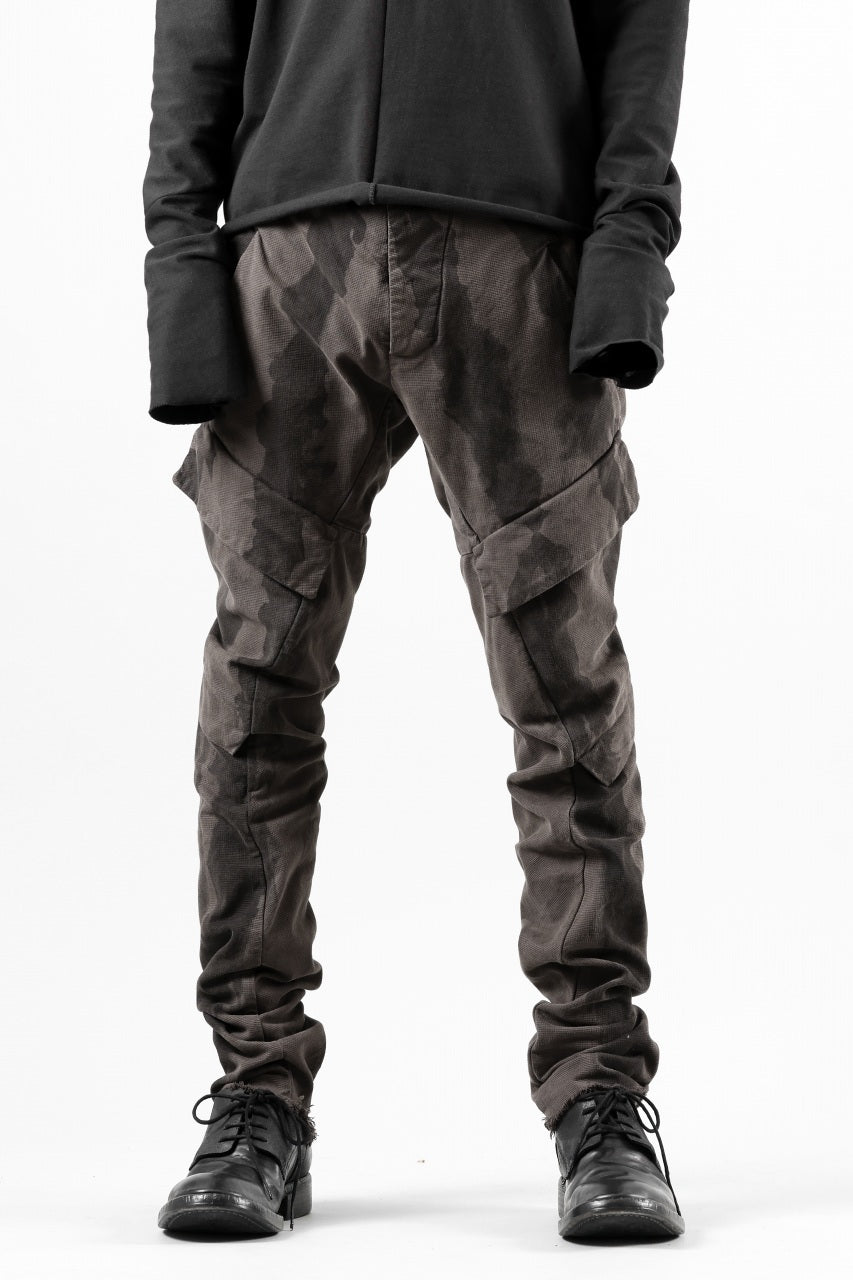 masnada BAGGY CARGO PANTS / STRETCH MICRO RIP COTTON (CAMO DUST)