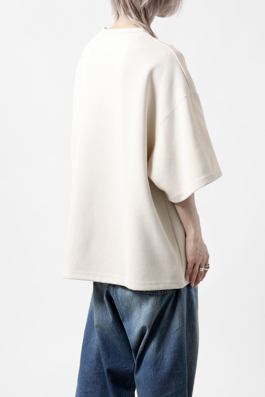 N/07 OVERSIZE TOP / RIBBED CARDBOARD KNIT JERSEY (WHITE)