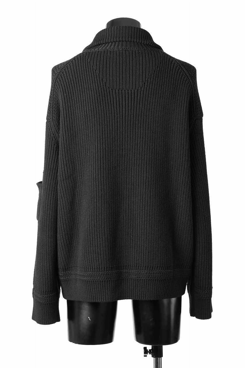 Juun.J Half Zip-up Pullover Sweater (BLACK)