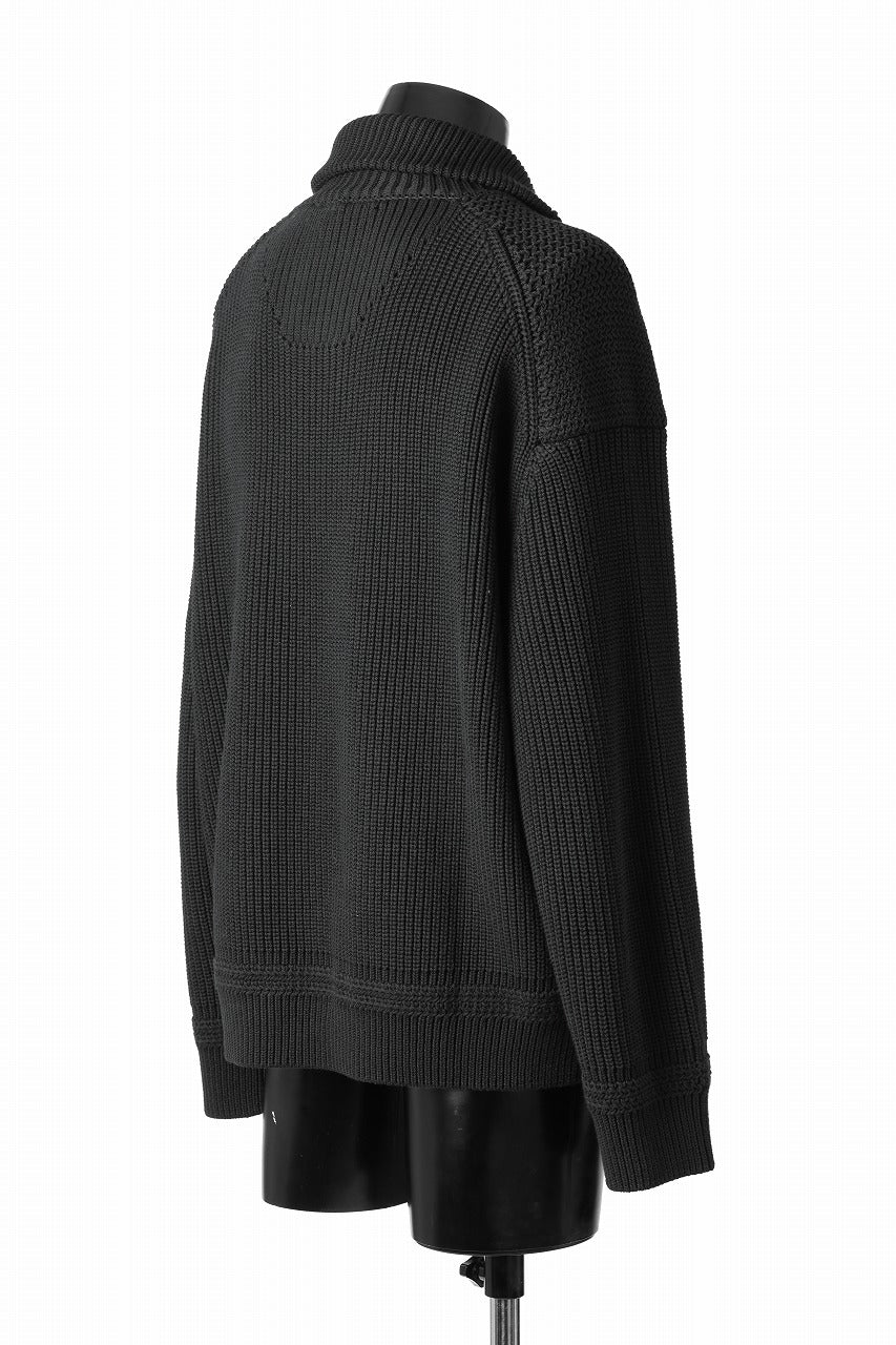 Juun.J Half Zip-up Pullover Sweater (BLACK)