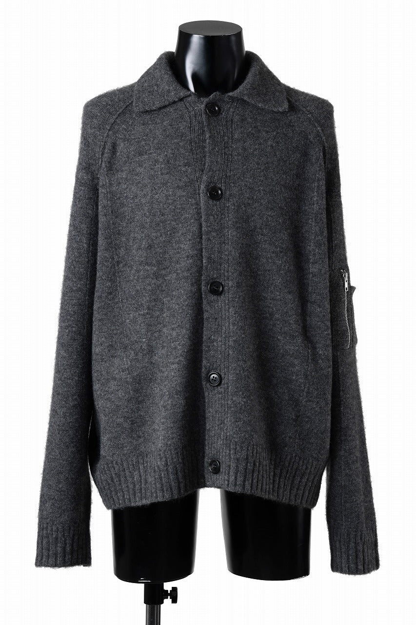 Load image into Gallery viewer, Juun.J Button Collar Cardigan (GREY)