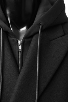 Load image into Gallery viewer, Juun.J Over Fit Jersey Hood Detachable Double Coat (BLACK)