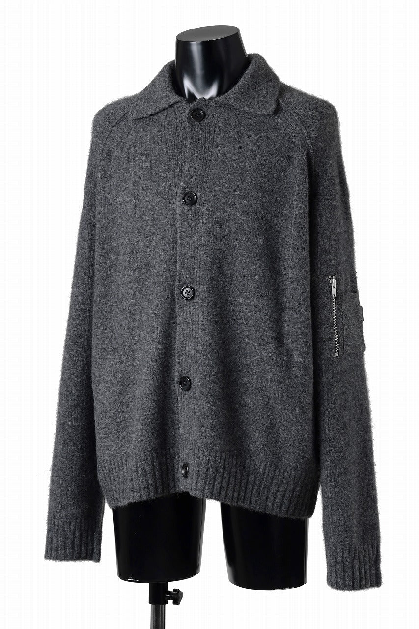 Juun.J Button Collar Cardigan (GREY)