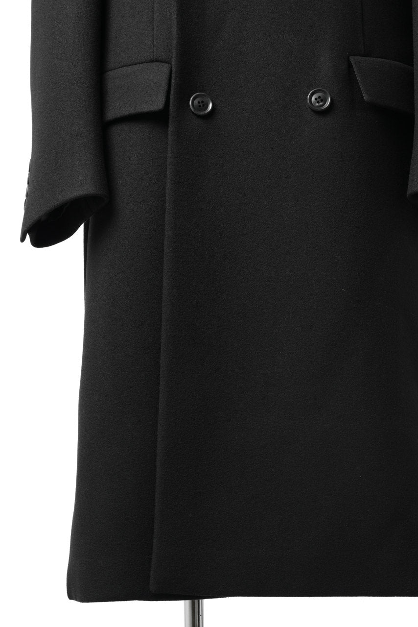 Juun.J Over Fit Jersey Hood Detachable Double Coat (BLACK)